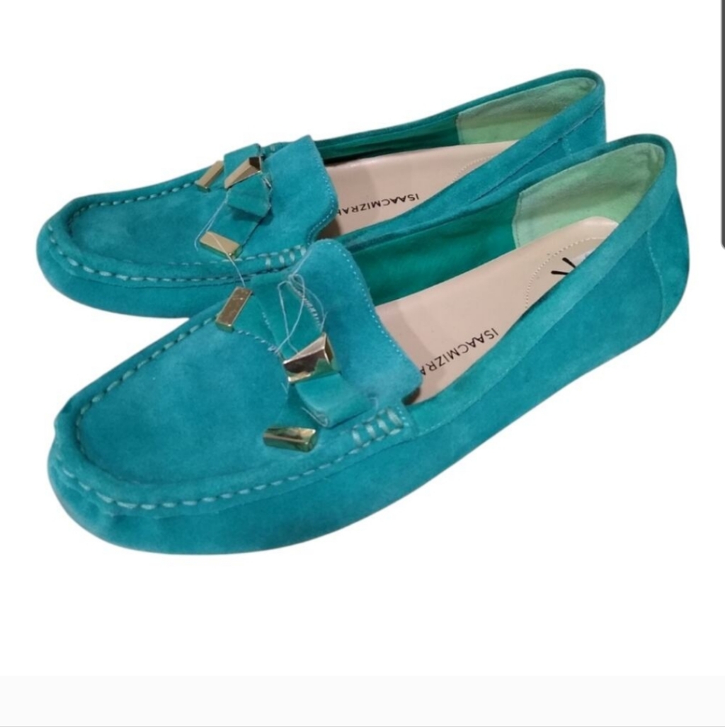 Isaac Mizrahi Imalia Women's Suede Teal Loafers 7m
